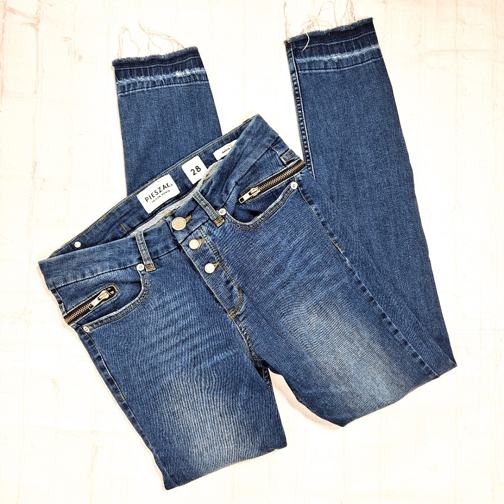 Pieszak Denmark Blue Nadja High Rise Slim Fit Jeans